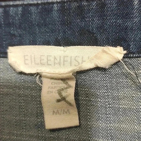 Eileen Fisher TENCEL ORGANIC COTTON DENIM DRESS - Picture 3 of 3